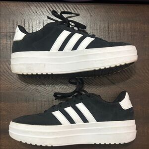 Adidas Women's Black and White Platform Sneakers